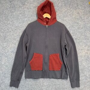 Alexander‎ Yamaguchi Designer Hoodie Mens XL Full Zip Gray Red Sweatshirt USA